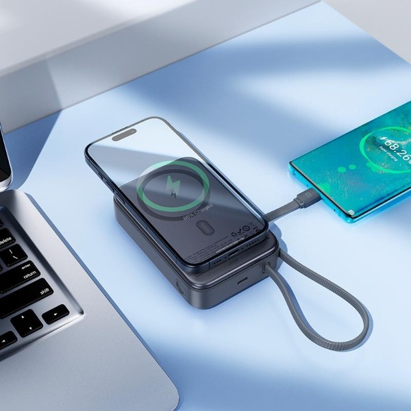 Фото - Батарея мобильная HOCO Q44A Origen Dual PD45W Magnetic с кабелем Type-C 20000 mAh Metal Gray (715653)